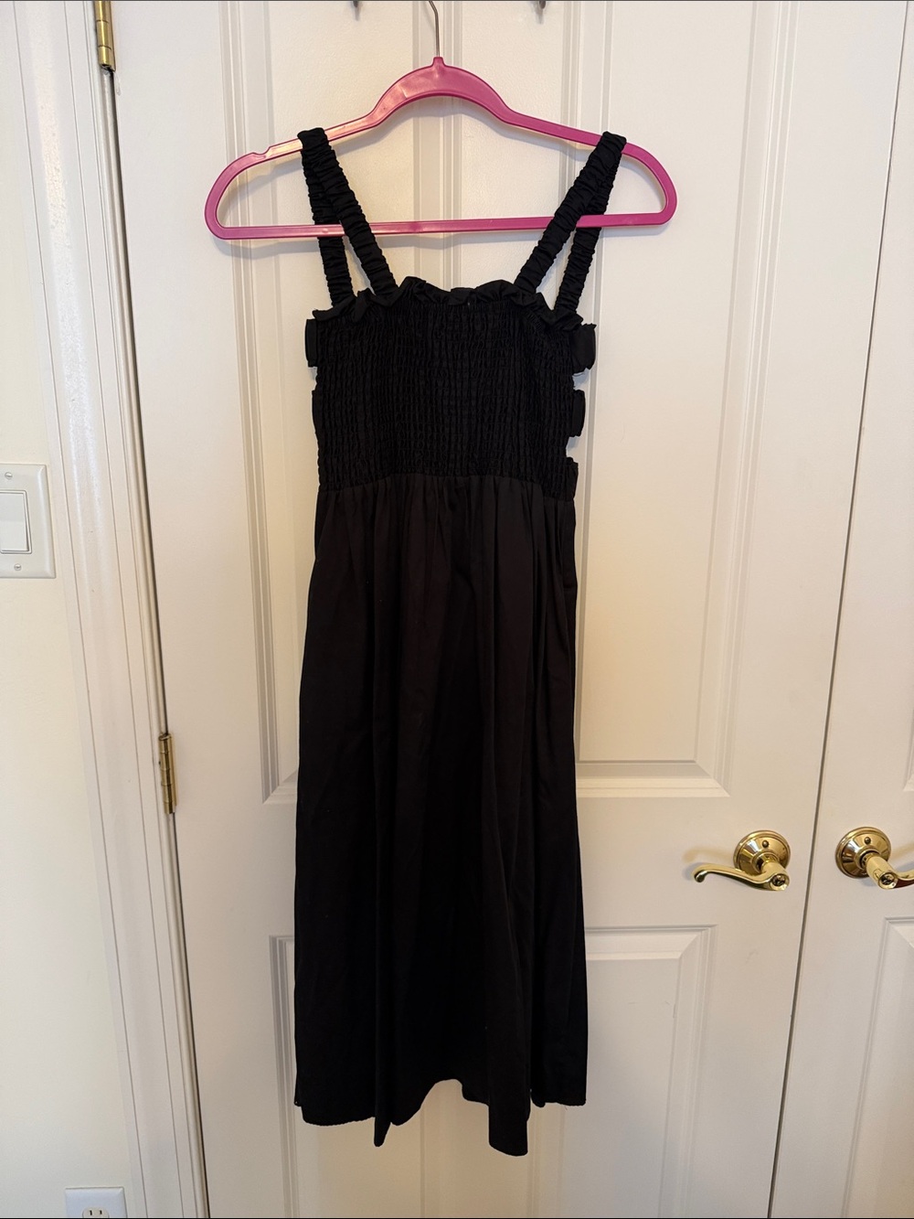 Topshop Black Smocked Strap Dress